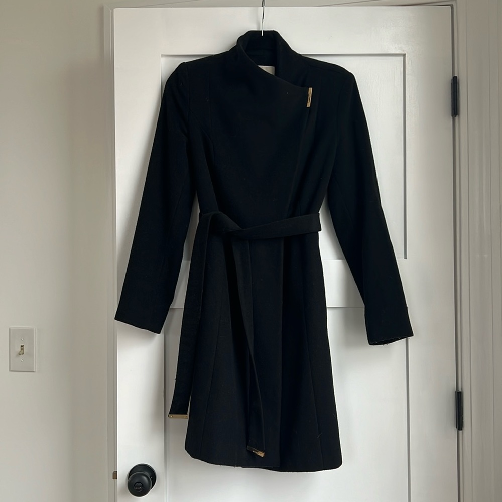 Michael Kors Wool Blend Asymmetrical Coat